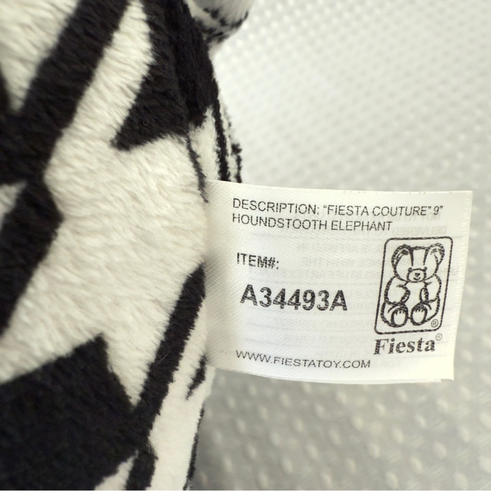 Fiesta Couture 9” Houndstooth Elephant Plush Stuffed Animal Alabama Crimson Tide - Picture 6 of 9